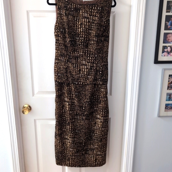MHM Melissa Harper Alligator Print Wrap Maxi Dress with Sash Tie Size 12 - Picture 4 of 7